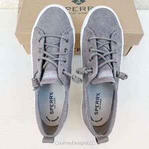 Sperry Crest Vibe Platform Serpe Grey Leather Sneaker- W7